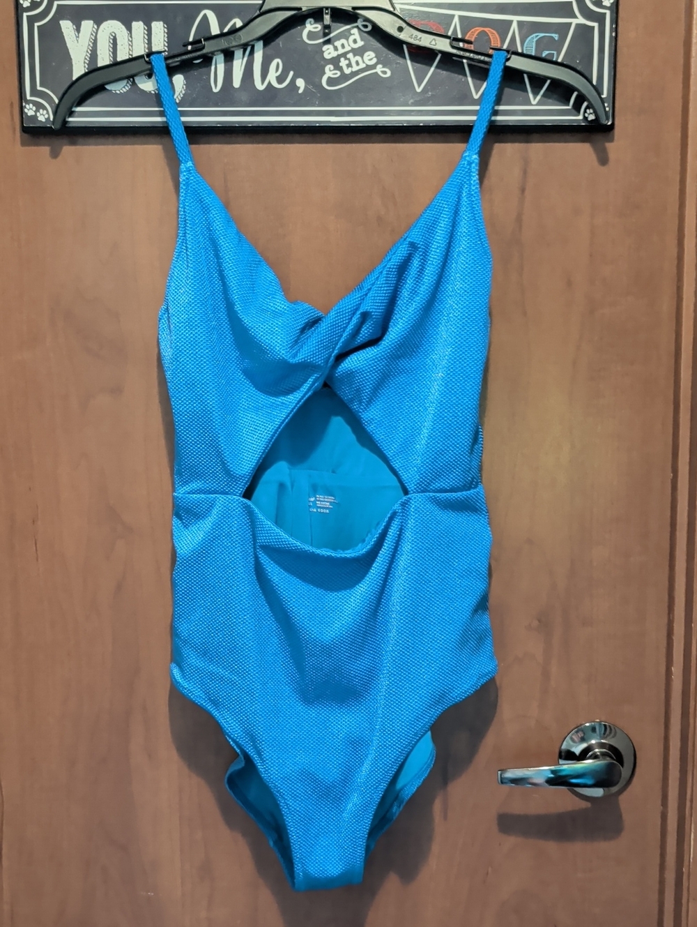 aerie Bright Blue Cutout One-Piece Swimsuit
